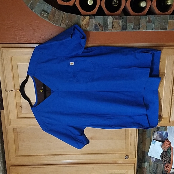 Carhartt Other - Carhartt Solid Ripstop Utility Blue Short Sleeve Scrub Top